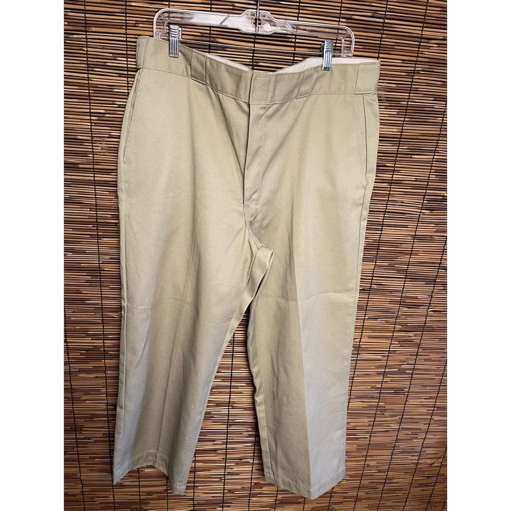 Dickies 874 Original Work Pants Khaki Tan Men's Flat Front Chino Trousers 38x29